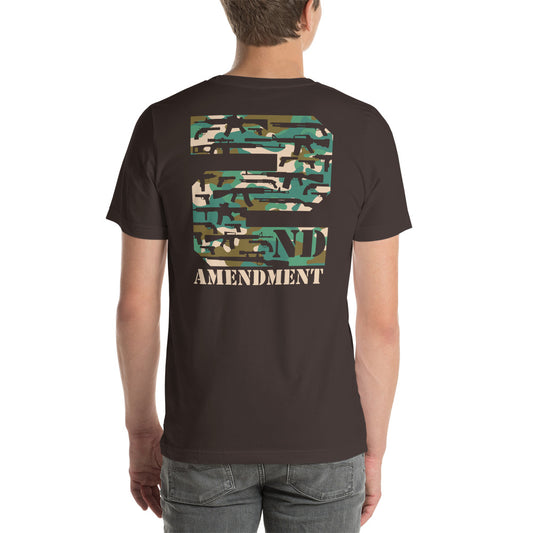 EDW 2nd Amendment Short-Sleeve Unisex T-Shirt with Camo Text - Available in 7 Colors